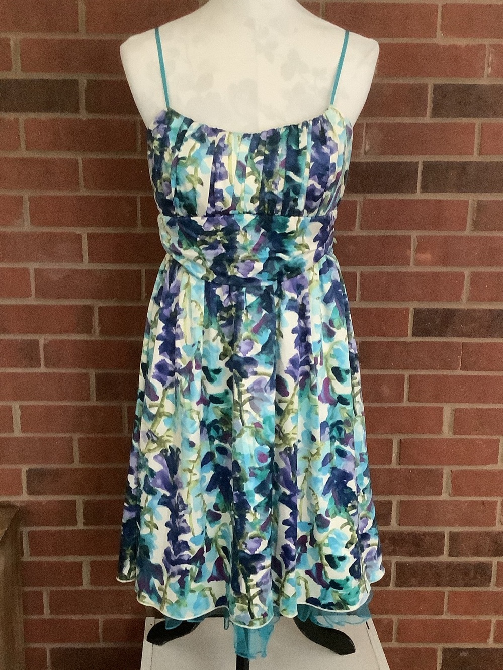 Ruby Rox Blue, Teal & Purple Floral Spaghetti-Strap Mini Dress